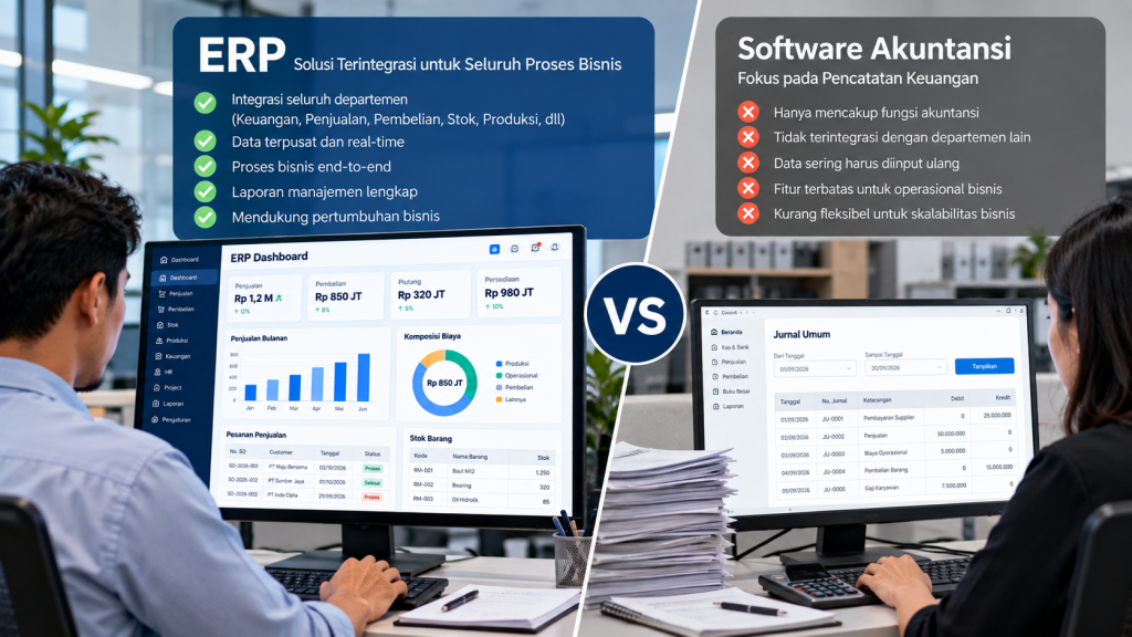 ERP vs Software Akuntansi: Apa Bedanya dan Mana yang Dibutuhkan Perusahaan?